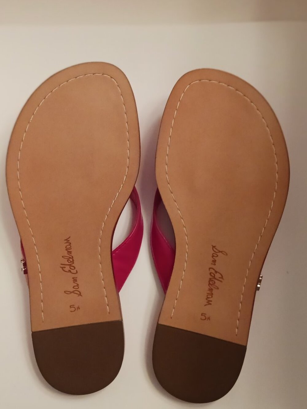 Sam Edelman Remi red leather sandals/ flip flops - Picture 5 of 9